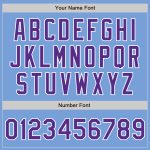 Personalized Softball Jersey Unisex Light Blue Purple White Two-Button Design Personalized Light Blue Purple-White Two-Button