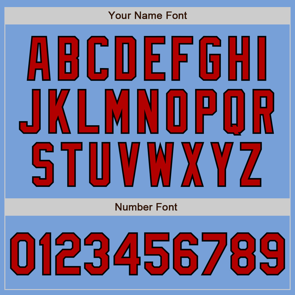 Personalized Light Blue Red-Black Authentic Raglan Sleeves Baseball Jersey Team Custom Name and Number Custom Name and Number Baseball Jersey - Authentic Light Blue Red-Black Raglan Sleeves Personalized Light Blue Red-Black - Image 5