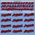 Custom Name and Number Baseball Jersey - Authentic Light Blue Red-Black Raglan Sleeves Personalized Light Blue Red-Black