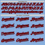 Custom Light Blue Red-Black Authentic Baseball Jersey with Personalized Name and Number - Sleeveless Team Apparel Personalized