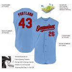 Custom Light Blue Red-Black Authentic Baseball Jersey with Personalized Name and Number - Sleeveless Team Apparel Personalized