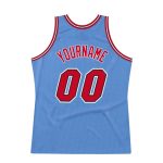 Custom Name Number Authentic Basketball Jersey Light Blue Red-Black Personalized Team Edition Personalized Light Blue Red-Black