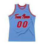 Custom Name Number Authentic Basketball Jersey Light Blue Red-Black Personalized Team Edition Personalized Light Blue Red-Black