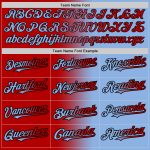 Custom Name and Number Softball Jersey - Light Blue Red-Black Gradient Unisex Two-Button Fashion Design Personalized Light