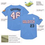 Personalized Authentic Throwback Baseball Jersey - Light Blue Red Black Mesh Personalized Light Blue Red-Black Mesh Authentic