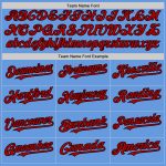 Custom Light Blue Red-Black Mesh Baseball Jersey with Personalized Name and Number - Authentic Throwback Team Apparel Personalized