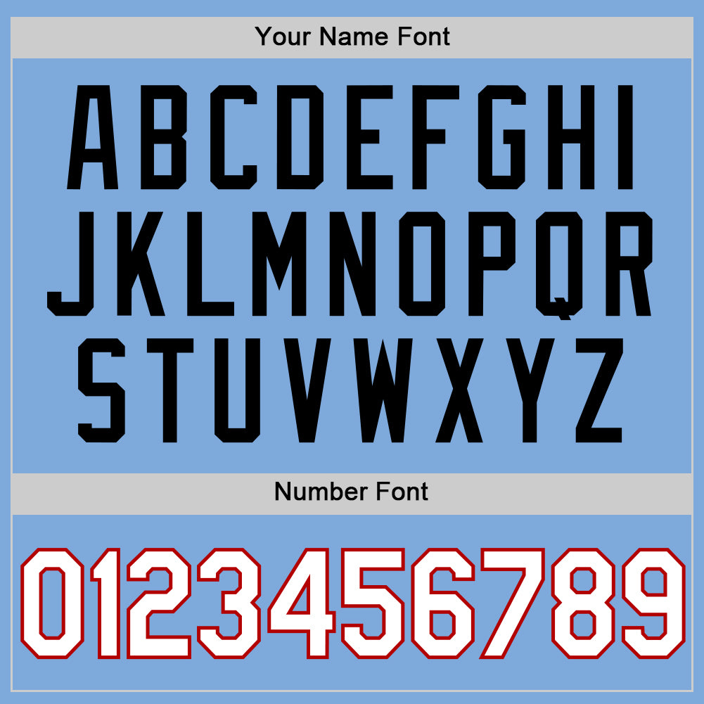 Personalized Light Blue Red-Black Two-Button Unisex Softball Jersey Light Blue Red Black Unisex Personalized Softball Jersey - Two-Button Design Personalized Light Blue Red-Black Two-Button - Image 5