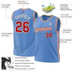 Personalized Light Blue Red Cream Basketball Jersey - Authentic Throwback Design Personalized Light Blue Red-Cream Authentic