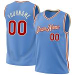 Personalized Light Blue Red Cream Basketball Jersey - Authentic Throwback Design Personalized Light Blue Red-Cream Authentic