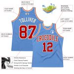 Custom Light Blue Red-Cream Basketball Jersey with Personalized Name & Number - Authentic Throwback Design Personalized Light