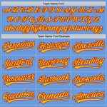 Custom Authentic Throwback Baseball Jersey - Personalized Light Blue Red-Gold Team Name & Number Personalized Light Blue