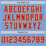 Custom Name and Number Varsity Letterman Jacket Light Blue Red-Gold Bomber Full-Snap Personalized Light Blue Red-Gold Bomber