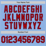 Custom Name and Number Baseball Jersey - Light Blue Red-Navy 3D Twinkle Star Pattern Design Personalized Light Blue Red-Navy