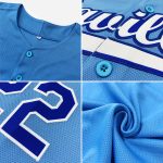 Custom Light Blue Red-Navy Baseball Jersey with Personalized Name and Number - Authentic Team Apparel Personalized Light