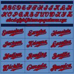 Custom Light Blue Red-Navy Baseball Jersey with Personalized Name and Number - Authentic Team Apparel Personalized Light