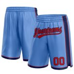 Personalized Custom Name and Number Authentic Basketball Shorts Light Blue Red Navy Personalized Light Blue Red-Navy Authentic