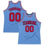 Personalized Light Blue Red Navy Basketball Jersey - Authentic Throwback Style Personalized Light Blue Red-Navy Authentic