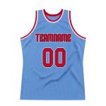 Custom Name and Number Personalized Authentic Light Blue Red-Navy Basketball Jersey - Team Classic Throwback Jersey Personalized