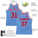 Custom Name and Number Personalized Authentic Light Blue Red-Navy Basketball Jersey - Team Classic Throwback Jersey Personalized