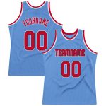Custom Name and Number Personalized Authentic Light Blue Red-Navy Basketball Jersey - Team Classic Throwback Jersey Personalized