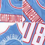 Custom Name and Number Personalized Authentic Light Blue Red-Navy Basketball Jersey - Team Classic Throwback Jersey Personalized