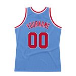Custom Name and Number Personalized Authentic Light Blue Red-Navy Basketball Jersey - Team Classic Throwback Jersey Personalized