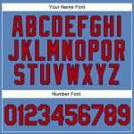 Custom Light Blue Red-Navy Baseball Jersey Shirt with Personalized Name and Number - Authentic Throwback Rib-Knit Design