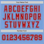 Custom Two Tone Baseball Jersey with Personalized Name and Number - Authentic Light Blue Red-Navy Team Apparel Personalized