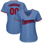 Personalized Light Blue Red Navy Baseball Jersey for Men and Women, Custom Sports Apparel Personalized Light Blue Red-Navy