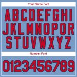 Custom Name and Number Baseball Jersey - Personalized Red-Navy Light Blue Team Jersey Personalized Light Blue Red-Navy Baseball