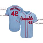 Custom Name and Number Baseball Jersey - Personalized Red-Navy Light Blue Team Jersey Personalized Light Blue Red-Navy Baseball