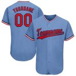 Personalized Light Blue Red Navy Baseball Jersey for Men and Women, Custom Sports Apparel Personalized Light Blue Red-Navy