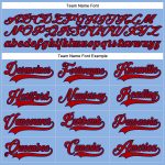 Custom Name and Number Light Blue Red Navy Hockey Jersey - Personalized Lace Neck Team Gear Personalized Light Blue Red-Navy