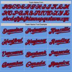 Custom Team Baseball Jersey, Personalized Light Blue Red-Navy Mesh with Name and Number, Authentic Throwback Style Personalized
