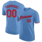 Custom light blue, red and navy performance t-shirt