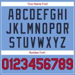 Custom Basketball Jersey with Personalized Name and Number - Light Blue Red-Navy Round Neck Rib-Knit Design Personalized