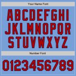 Custom Two-Button Unisex Softball Jersey with Personalized Name and Number in Light Blue Red-Navy Personalized Light Blue