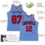 Personalized Custom Name Number Red Navy Basketball Jersey Light Blue Red Pinstripe Personalized Light Blue Red Pinstripe