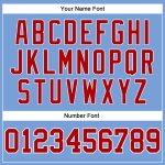 Custom Name and Number Light Blue Red Pinstripe Basketball Jersey - Authentic Team Apparel Personalized Light Blue Red Pinstripe