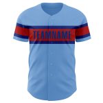 Custom Name and Number Authentic Baseball Jersey - Personalized Light Blue Red-Royal Team Jersey Personalized Light Blue