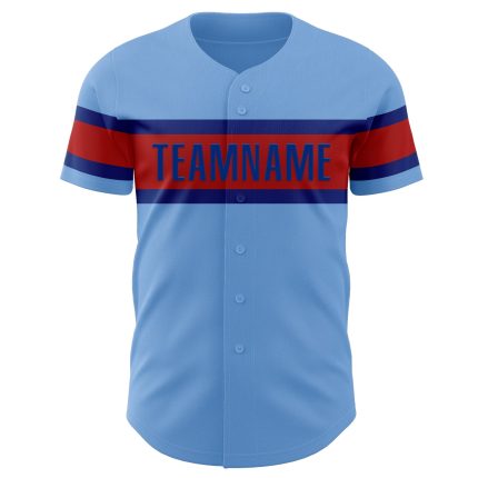 Custom Name and Number Authentic Baseball Jersey - Personalized Light Blue Red-Royal Team Jersey Personalized Light Blue