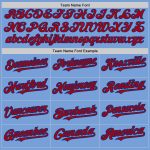 Custom Name and Number Authentic Baseball Jersey - Personalized Light Blue Red-Royal Raglan Sleeves Personalized Light Blue