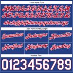 Personalized Custom Name and Number Throwback Basketball Shorts - Light Blue Red-Royal Split Fashion Design Personalized