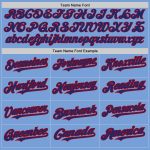 Custom Name and Number Authentic Split Fashion Baseball Jersey - Personalized Light Blue Red-Royal Pinstripe Style Personalized