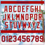 Custom Name & Number Personalized Winter Landscape 3D Pattern Bomber Jacket Light Blue Red-Royal Snowy Trees Varsity Letterman