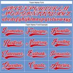 Custom Name and Number Baseball Jersey - Personalized Authentic Light Blue Red-White Team Apparel Personalized Light Blue