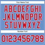 Custom Name and Number Baseball Jersey - Personalized Authentic Light Blue Red-White Team Apparel Personalized Light Blue
