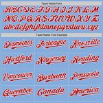 Personalized Light Blue Red White Baseball Jersey - Authentic Sleeveless Design Personalized Light Blue Red-White Authentic