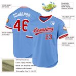 Personalized Custom Light Blue Red-White Authentic Baseball Jersey with Name and Number - Team Jersey Personalized Light