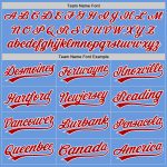 Personalized Custom Light Blue Red-White Authentic Baseball Jersey with Name and Number - Team Jersey Personalized Light